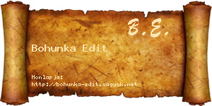 Bohunka Edit névjegykártya